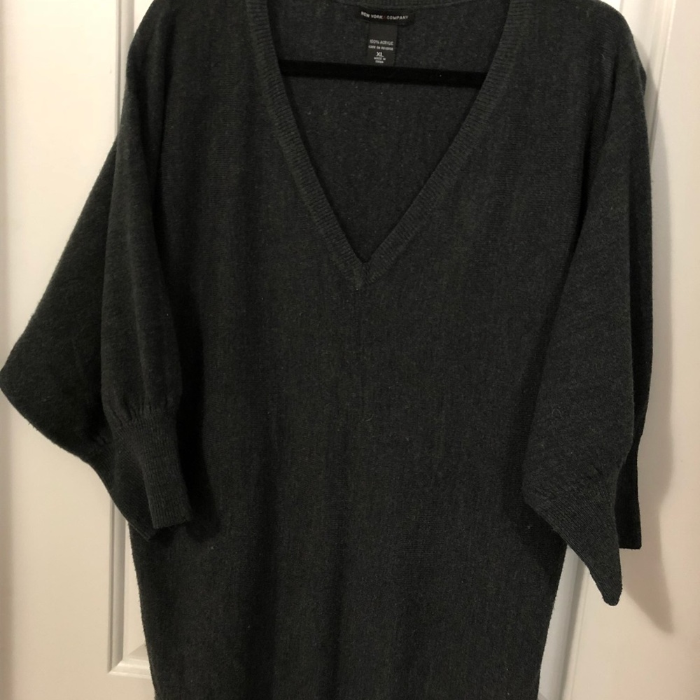 Gray tunic sweater